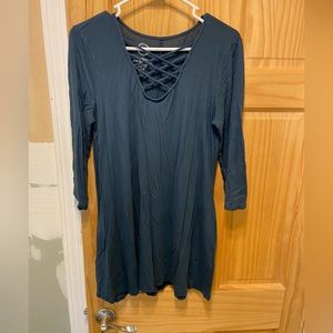 Cross-Cross V-Neck Tunic Tee